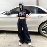 YC&Original Spring and Summer New American Retro Loose Wide Leg Pants Drape Mop Straight Jeans Women