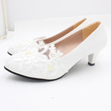 shoes Lace White Wedding Shoes Flat plus Size Bridal Shoes Bridesmaid Shoes Low-Cut Pu Women's Shoes Factory Supply