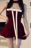 Kukombo Ball Gown Strapless Dark Red Christmas Dress Birthday Dresses Birthday Outfits