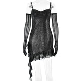 android vs cyberborg dress to impress Women's Mesh Hot Silver Strap Tube Top Dress Fashion Hot Selling Sexy Hot Girl Backless Hip Skirt