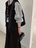 Kukombo miu style light luxury exquisite black small Chanel style suit vest female sleeveless temperament commuter top 1038