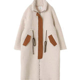 2024 Autumn and Winter Ins Style Lamb Wool Coat for Women Thickened Korean Style Mid-Length Cotton-Padded Coat for Women