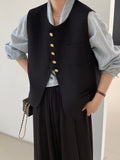 Kukombo miu style light luxury exquisite black small Chanel style suit vest female sleeveless temperament commuter top 1038