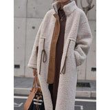 2024 Autumn and Winter Ins Style Lamb Wool Coat for Women Thickened Korean Style Mid-Length Cotton-Padded Coat for Women