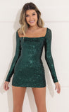 drag dress to impress New Sexy Long Sleeve Dress Solid Color Sequined Evening Dress Slim Hip Skirt