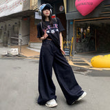 Kukombo American retro loose wide-leg pants 2024 summer new drape mopping straight jeans