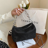 Kukombo Fashion Glitter Evening Bag Elegant Women Trend Luxury Shiny Handbag Dinner Party Wedding Purse Shoulder Underarm Bag