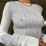 Kukombo Long Sleeve White Spliced T-shirt Autumn Winter Crop Top Women Aesthetic Clothing Autumn Winter Harajuku Fashion Tshirts 2023