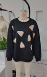 Kukombo Women Halloween Sweatshirt Sequin Ghost Oversized Long Sleeve Sweater Pumpkin Pullover Tops Shirt Y2K Streetwear