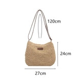 Kukombo Ladies Summer Straw Woven Crossbody Bag Women Beach Holiday Shopping Woven Shoulder Handbag Messenger Purses for Women Bags