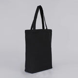 Kukombo Black Canvas Tote Cotton Bags Large Capacity Handbag Folding Cosmetic Bag Student Shoulder Bags Canvas Shopping Bag