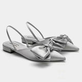 Kukombo 2024 Fashion Shoes Female One Pedal Women's Pumps Summer Pointed Toe Bow Tie Sexy Dress Party Shoes Ladies Shallow Chunky Heels