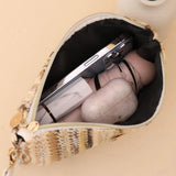 Kukombo Rattan Knitting Women Straw Bags Fashion Colorful Summer Beach Clutch Bag Female Woven Wristlet Bag Wallet Money Coin Purse