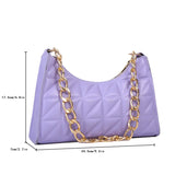 Kukombo Women's Diamond Pattern Shoulder Bag PU Leather Solid Color Niche Chain Handbag Fashion Females Underarm Shopping Bag