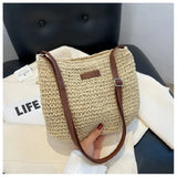 Kukombo Ladies Summer Straw Woven Crossbody Bag Women Beach Holiday Shopping Woven Shoulder Handbag Messenger Purses for Women Bags