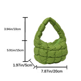 Kukombo Mini Cloud Pleated Bags for Women Casual Quilted Handbag Nylon Padded Handle Bags Luxury Soft Puffy Bag Designer Underarm Bag