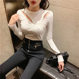 Kukombo Sexy Zipper Slim Fit Sweater Women Autumn Winter Long Sleeve Knitted Jumper Woman 2025 Streetwear Hollow Out Jerseys Female