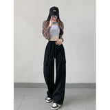 Kukombo Christmas gifts S-3Xl Sweatpants Women Streetwear Oversized Cargo Pants Harajuku Korean Black Wide Leg Joggers High Waist Pockets Baggy Trousers