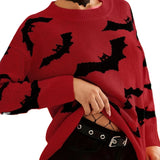 Kukombo Long Sleeve Sweater Women Cute Halloween Printed Graphic Sweater Casual Loose Basic Pullover Warm Knittwear Tops