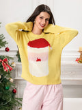 Kukombo Women's y2K Christmas Sweaters Classic Reindeer/Snowman/Santa Print Long Sleeve Round Neck Knit Jumper Tops