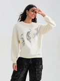 Kukombo Y2K Tiger Print Sweatshirts for Women Casual Graphic Pullover Top Oversized T-Shirts Going Out Streetwear