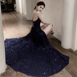 Kukombo Sexy Sheath Spaghetti Straps Navy Blue Sequin Beach Dress Women's Vacation Dresses Birthday Dress