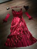 Kukombo Sexy Mermaid Spaghetti Straps Burgundy Christmas Dress Velvet Prom Dresses Birthday Outfits