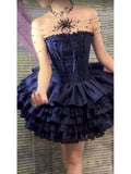 Kukombo Chic Ball Gown Strapless Blue Homecoming Dresses Lolita Dress Birthday Dress Birthday Outfits