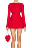 Kukombo Elegant Long Sleeve Bodycon Mini Dress