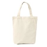 Kukombo Large Capacity Canvas Shoulder Handbag Folding Eco-Friendly Cotton Tote Bags Reusable DIY Shoulder Bag Grocery Bag Beige White