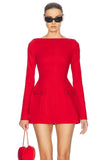 Kukombo Elegant Long Sleeve Bodycon Mini Dress