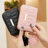 Kukombo Women Short Wallets PU Leather Female Small Purses Leather Card Holder Wallet Woman Zipper Wallet Coin Purse Money Bag