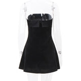 Kukombo Outfit  Winter New Clothing Fashion Sexy Hot Girl Backless Tube Top Dress Female Elegant Sexy Party Dress Club Outfit Vestidos