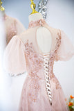 Kukombo valentines day outfits Pink lace evening gown