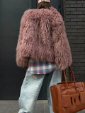 Kukombo Spring Outfits Elegant Fluffy Faux Fur Coat Women Tassel Long Sleeve Oversize Loose Female Jackets Winter Lady Thick Warm Street Outerwear