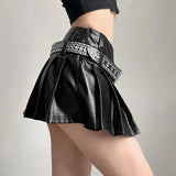 Kukombo Women Mall Streetwear Punk Sliver Skirt High Waist Pleated Harajuku Cyber Emo Alternative Rave Outfit Female Falda Sexy Mujer ootd