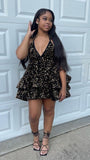 Kukombo Homecoming Dress Party Outfits Simple A line Straps Tiered Ruffles Black Homecoming Dress P2285