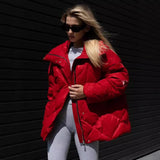 Kukombo Women's Winter Cotton Jacket Elegant Cotton Jacket Warm Parka Coat Women's Warm Thickened Coat Jacket Casual Short Parka