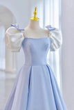 Kukombo valentines day outfits Runaway Princess blue puff sleeve evening dress