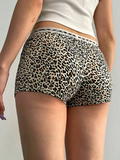 Kukombo Outfit Shorts Gothic Women's Clothes Gothic Punk Hot Pants Summer Sexy Bow leopard print High waist Short Sweet Girl Hip hop Y2k Shorts