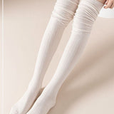 Kukombo Outfit Fashion Thin Over-the-Knee Socks Women's Solid Patchwork Spring Summer High Socks Sexy Super Stretch Stockings Y2k Socks