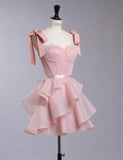 Kukombo Homecoming Dress Party Outfits chic ball gown pink organza homecoming dress 16th birthday outfits P2091