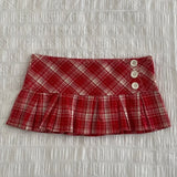 Kukombo Y2K Harajuku Summer Aesthetic Woman's Clothing Plaid Skirts Gothic Lower garment Daily Female Fashion Vintage Solid Chic Bottoms ootd