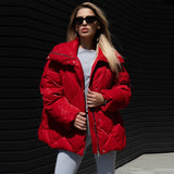 Kukombo Spring Outfits Thick Women's Winter Jackets Quilted Turn-down Collar Oversize Coats Elegant Zipper Pocket Warm Outerwears Chic New In Coat