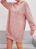 Kukombo Homecoming Dress Party Outfits Hooded Teddy Long Sleeve Robe Dress