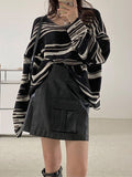 Kukombo Striped Oversized Knit Sweater