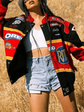 Kukombo Logo Graphic Oversized Varsity Jacket