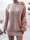 Kukombo Homecoming Dress Party Outfits Loose Round Neck Solid Sweater Dress