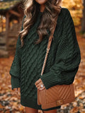 Kukombo Homecoming Dress Party Outfits Oversized Cable Knit Sweater Dress