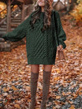 Kukombo Homecoming Dress Party Outfits Oversized Cable Knit Sweater Dress